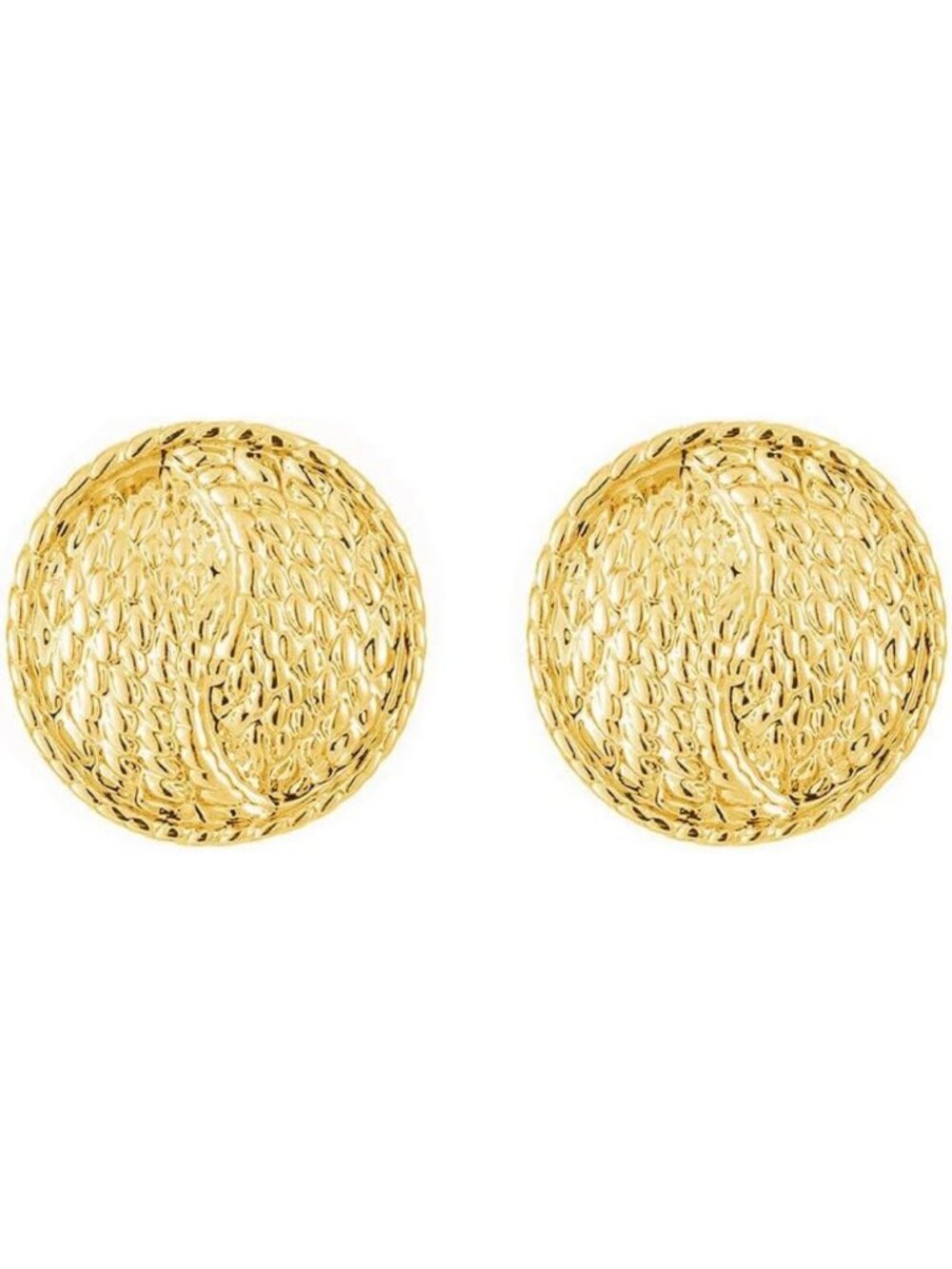 Chic Matte Gold & Silver Big Hoop Clip-On Earrings - Dangle Disc Style for Women